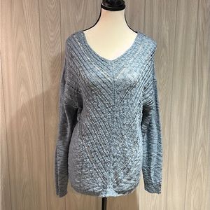 Cloud Chaser open knit blue sweater size XL
